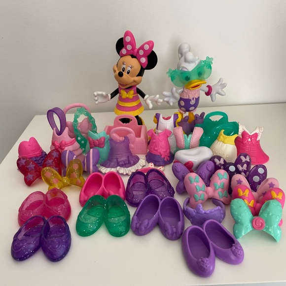 Mattel Other - Disney Mattel Minnie Mouse & Friends Dress Up Dolls Snap N’ Style Toy Lot